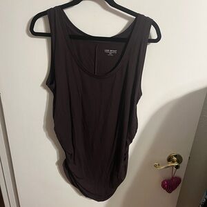 💜 22/24 Lane Bryant Women's Dark Brown Fitted Ruched Tank Top
